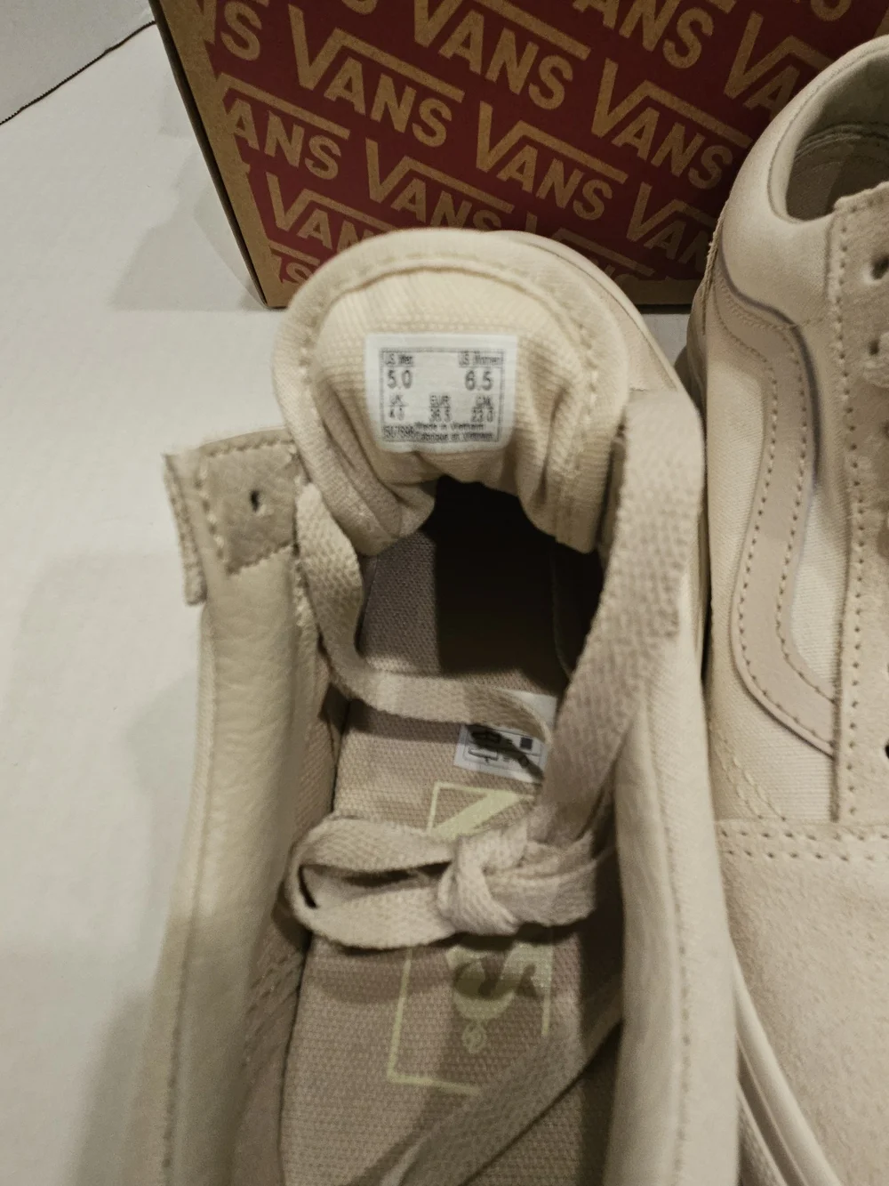 Vans Men's Low-Top Canvas Sneakers - Cream